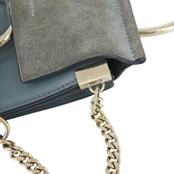 Chloe Blue Slate Faye Small Leather Bracelet Bag - Picture 8 of 16